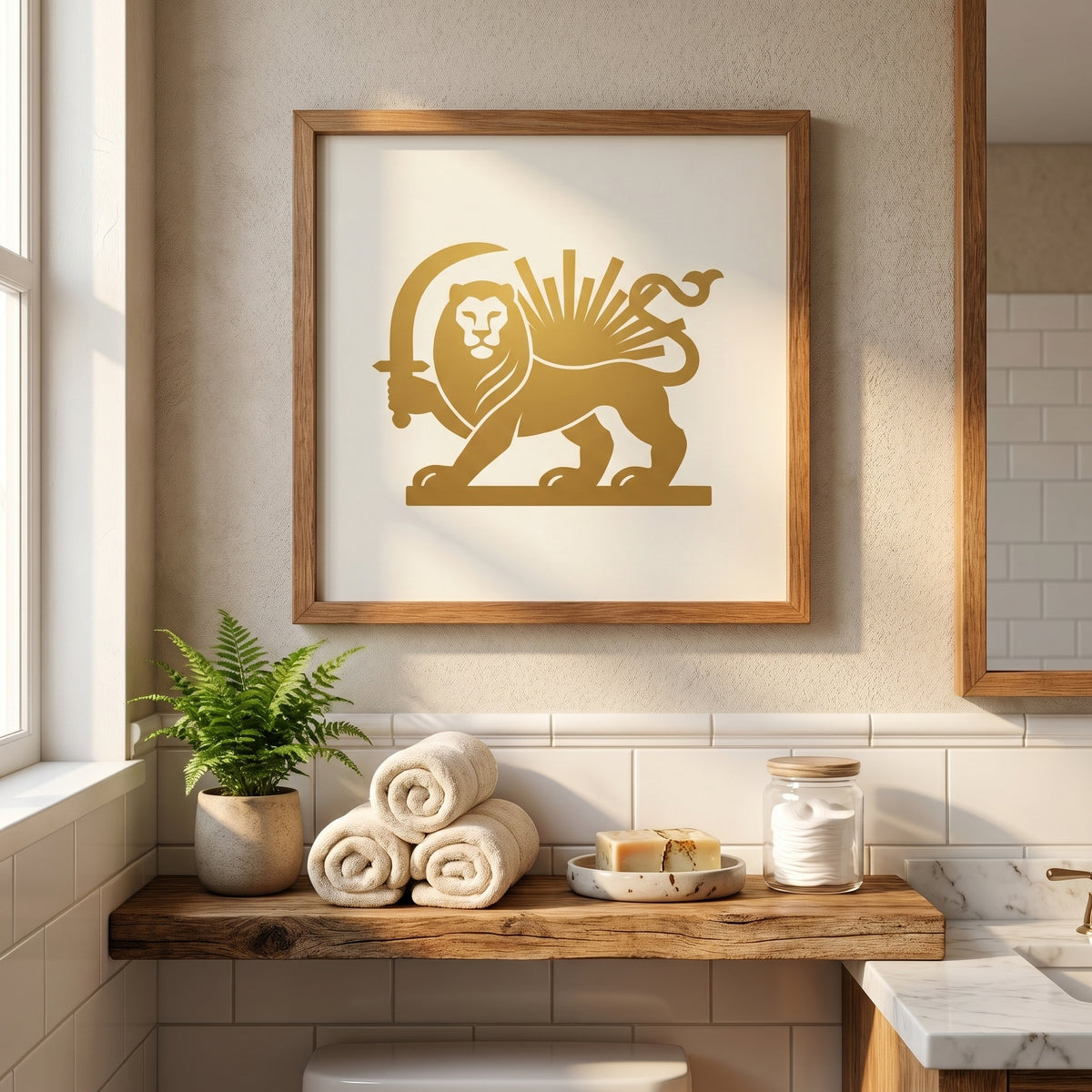 Lion and Sun in Gold
