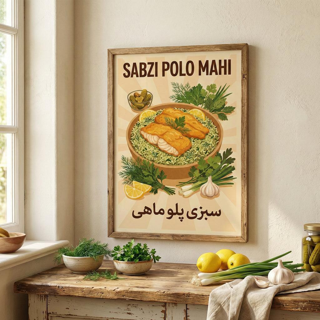 A Plate of Sabzi Polo Mahi
