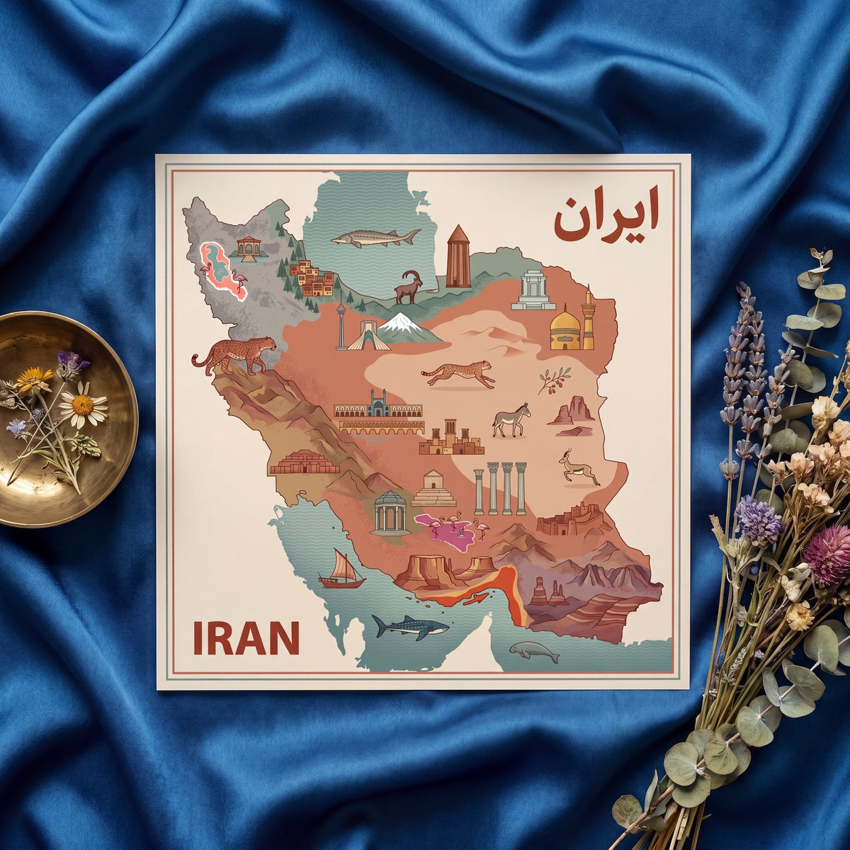 Illustrated Map of Iran