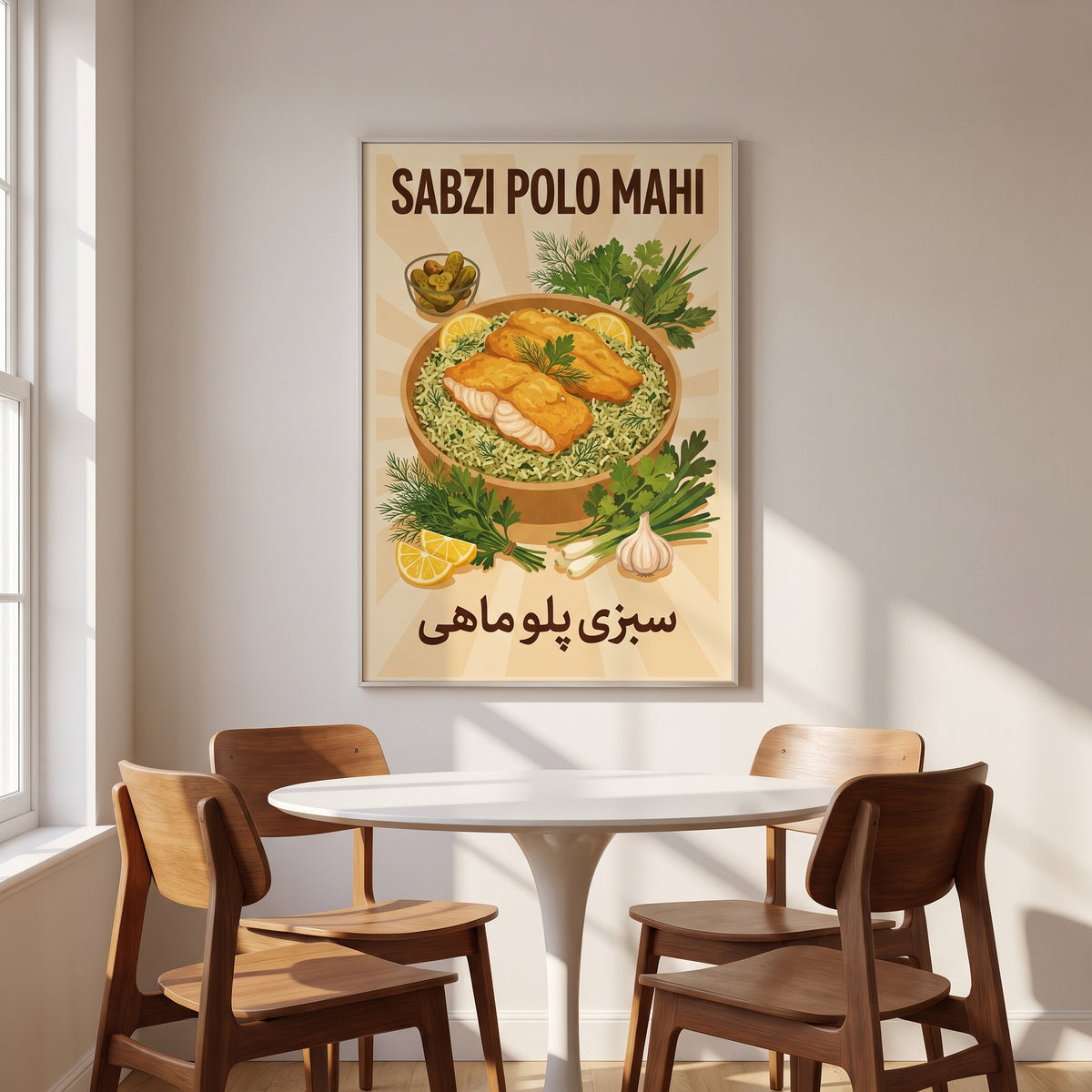 A Plate of Sabzi Polo Mahi